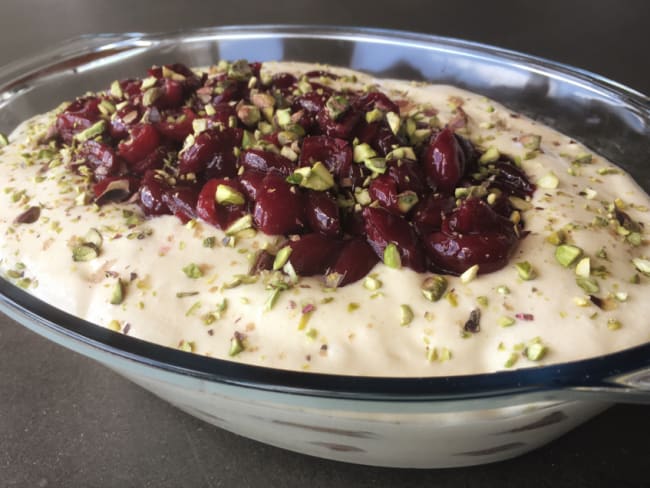 Tiramisù aux cerises et au sabayon