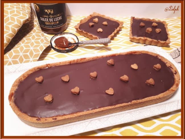 Tarte au dulce de leche et chocolat croquant