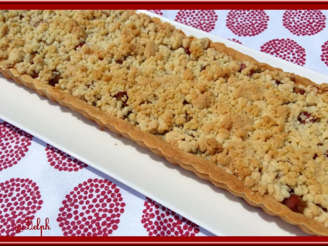 Tarte rhubarbe en crumble