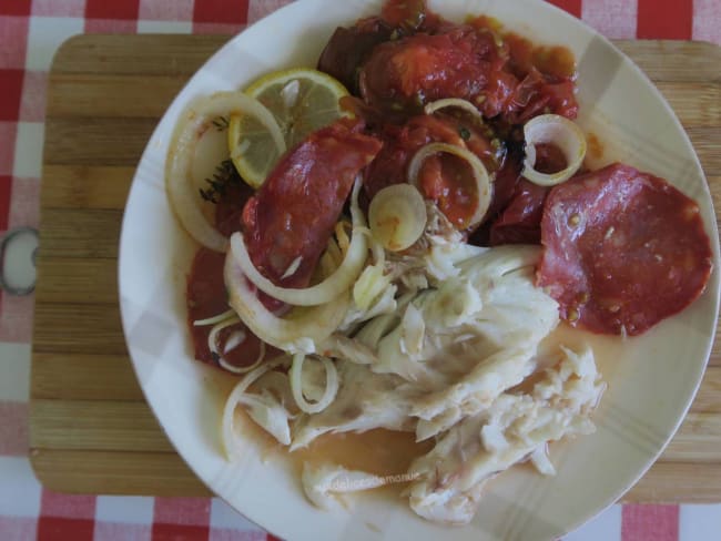 Filet de daurade au chorizo et tomates