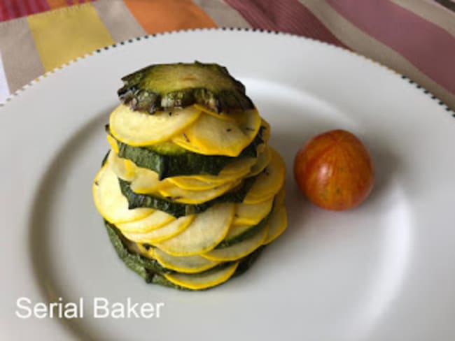 Mille-feuille de courgettes crues et cuites