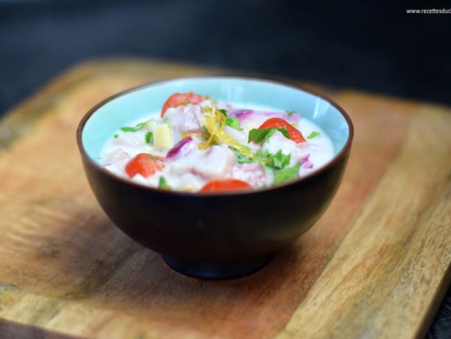 Ceviche de poisson blanc au lait de coco