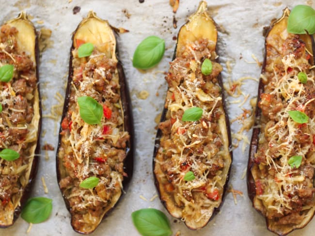 Aubergines farcies au four