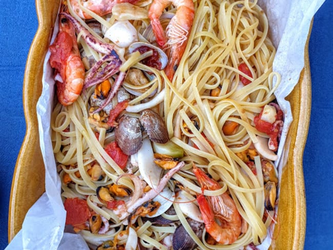 Linguine allo scoglio comme en Sicile, aux fruits de mer