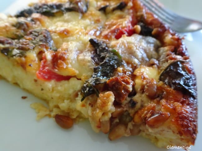 Clafoutis de tomates cerises, mozzarella et pignons de pin