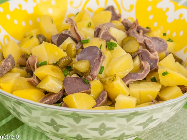 Salade de pommes de terre aux gésiers confits