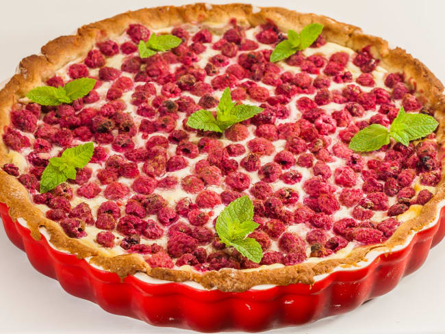 Tarte aux framboises et à la ricotta