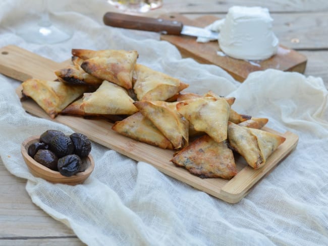 Brick au chèvre frais et aux olives