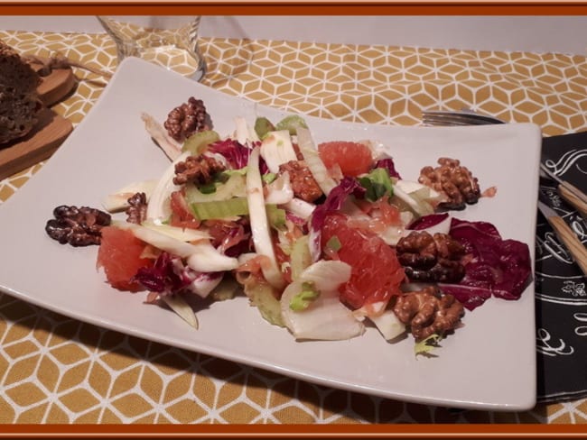 Salade de fenouil, céleri et pamplemousse