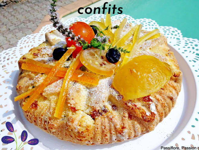 Moelleux au citron et fruits confits