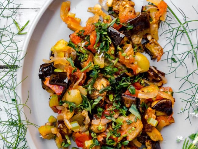 Caponata sicilienne au citron et basilic