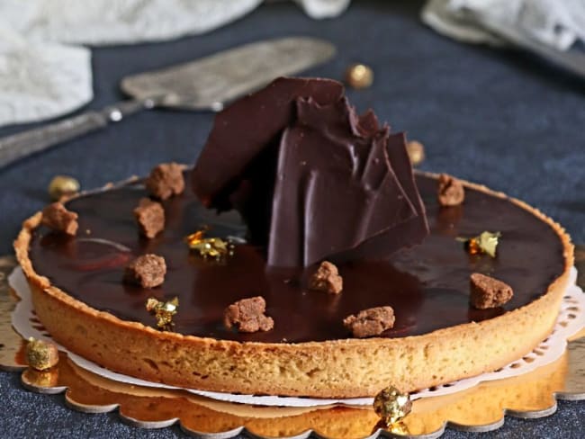 Tarte au Chocolat Caramel et Banane d'après le Chef Pâtissier François Perret