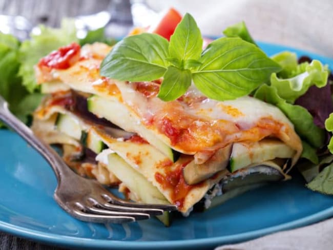 Lasagnes au thon courgette et aubergine