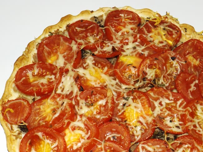 Tarte au thon, tomates et plantain