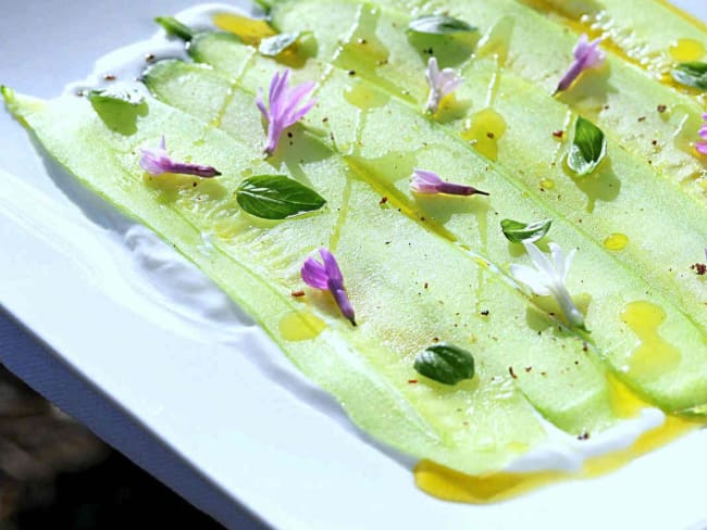 Carpaccio de concombre façon Alain Passard 