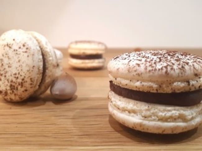 Macarons chocolat praliné