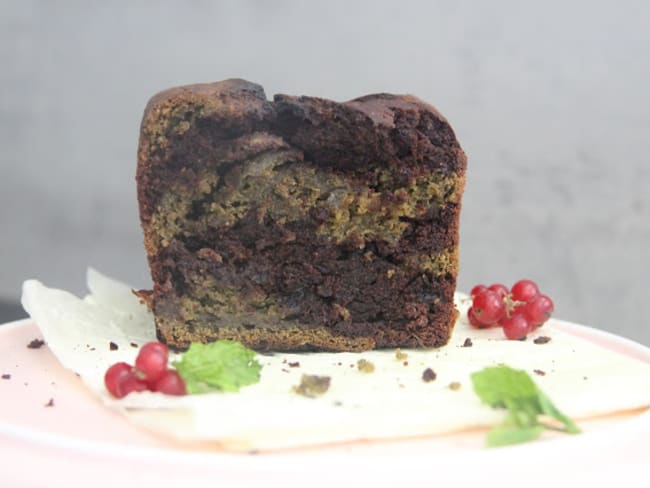 Cake marbré menthe-chocolat