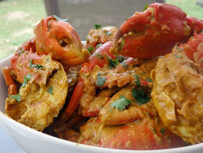 Crabe au curry du sud de l'Inde