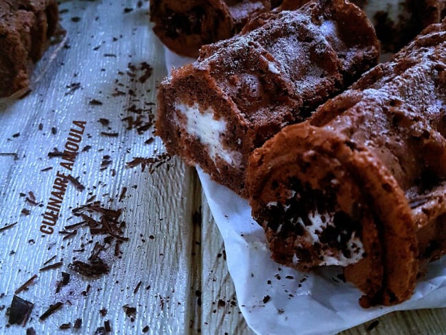 Gaufres roulées à la crème de mascarpone