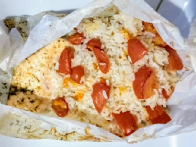 Le saumon en papillote