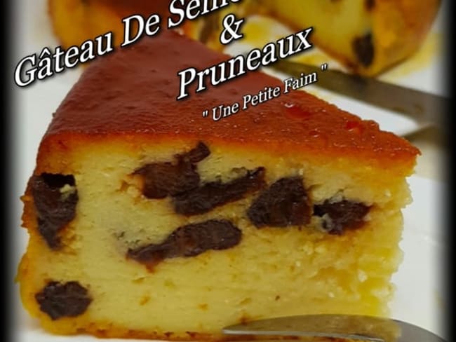 Gâteau de semoule caramel et pruneaux