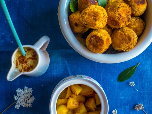 Boulettes vegan de lentilles corail et ananas rôti