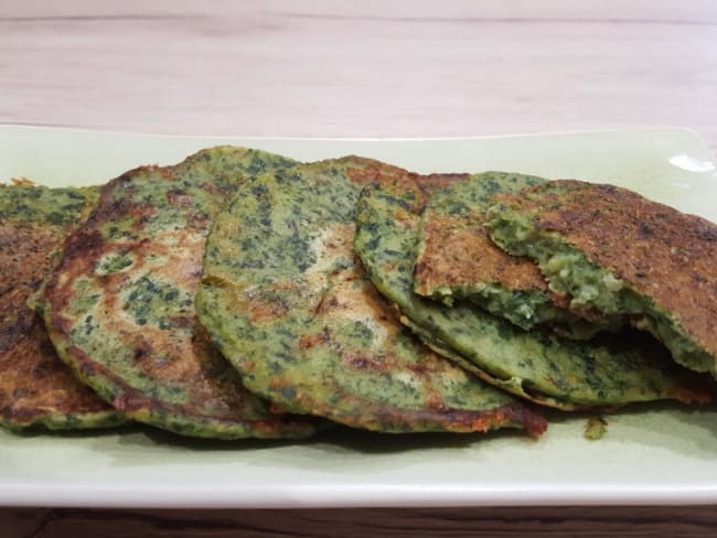 Galettes originales de lentilles corail, épinards et fromage