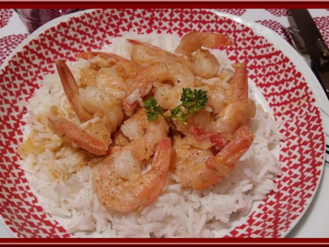 Crevettes au curry et coco