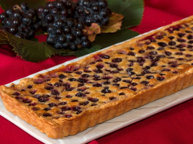 Tarte amandine aux raisins du Beaujolais