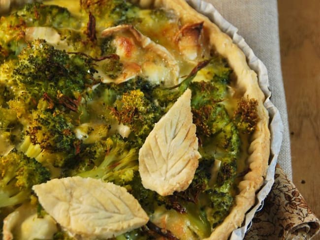 Tarte salée au fromage de chèvre et brocoli