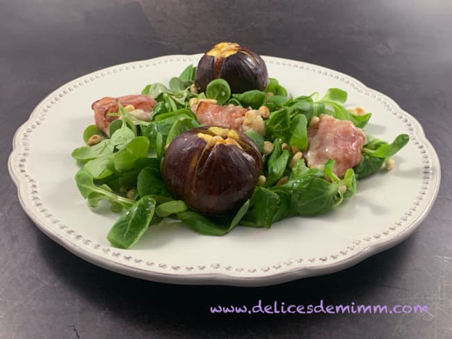 Salade de chèvre chaud aux figues rôties au miel