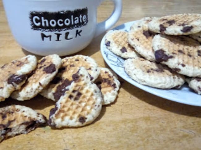 Les cookies gaufres, au chocolat 