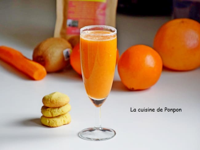 Jus d'orange, carotte, kiwi et acérola, vegan