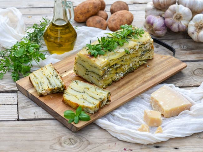 Terrine de pommes de terre et fines herbes