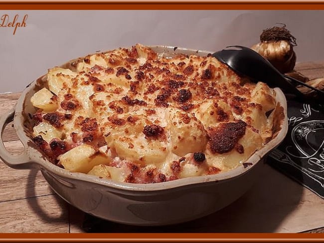 Pommes de terre gratinées façon carbonara