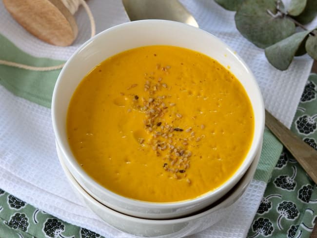 Soupe de carotte, butternut, curcuma et orange