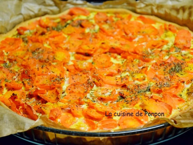 Tourte aux carottes et effilochés de porc