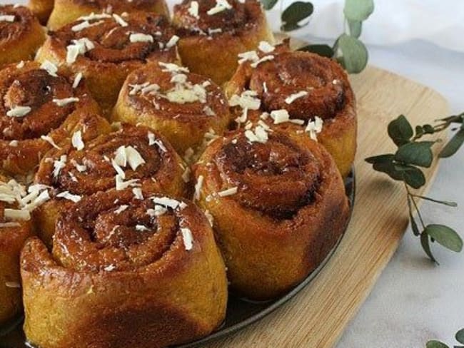 Brioche roulée potimarron-cannelle ou kanelbullar