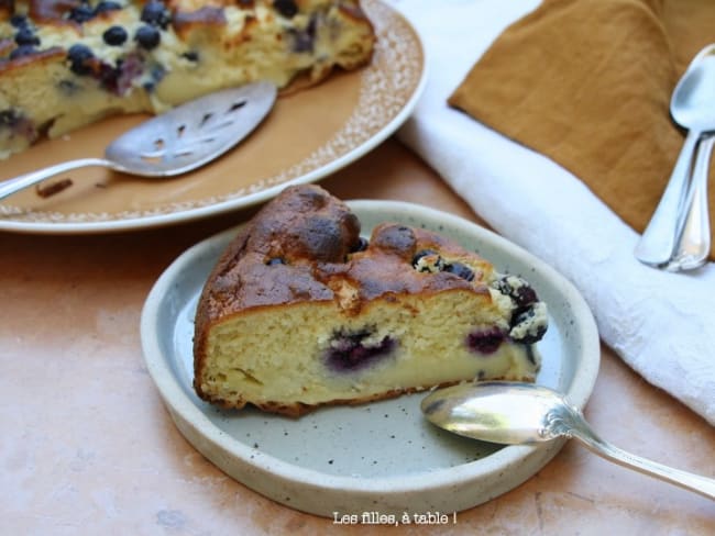 Gâteau noix de coco et myrtilles