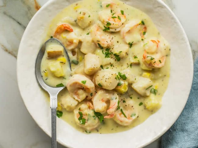 Fruits de mer à la crème au cookeo