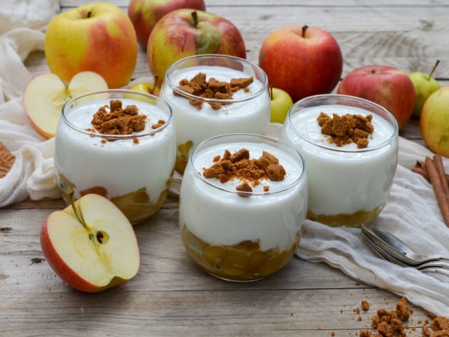 Fromage blanc aux pommes caramélisées