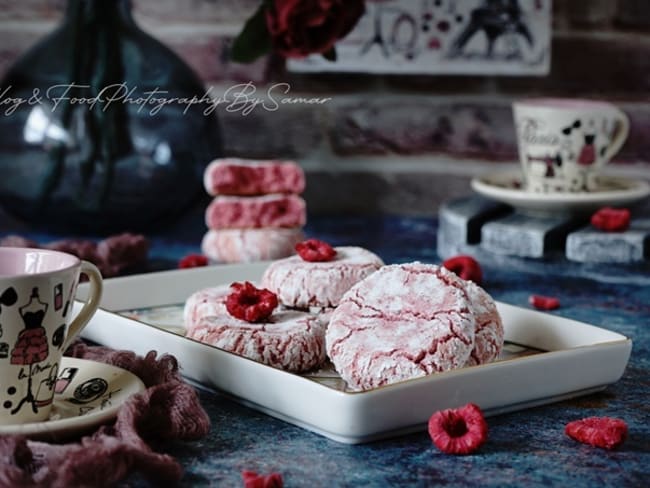 Amaretti aux amandes et framboises