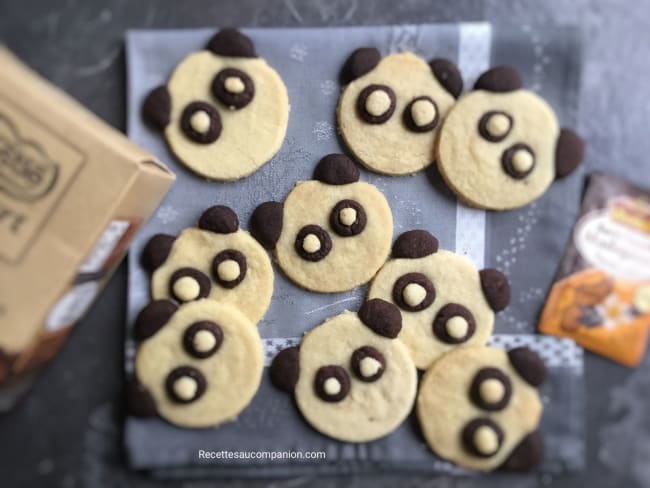 Biscuits panda vanille chocolat