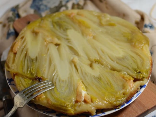 Tarte tatin d'endive au chèvre et miel