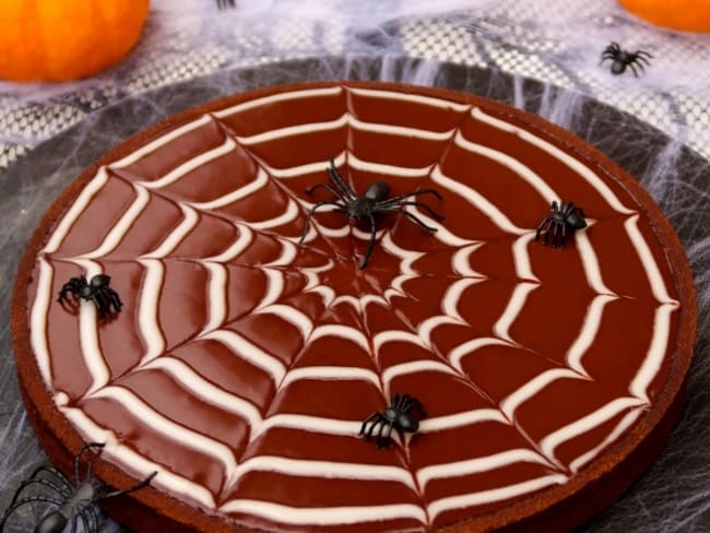 Tarte toile d'araignée au chocolat