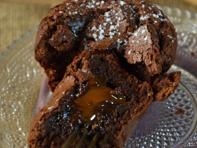 Moelleux au chocolat coeur coulant au caramel