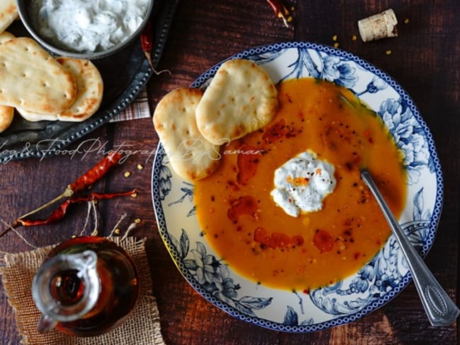 Soupe de potiron au lait de coco