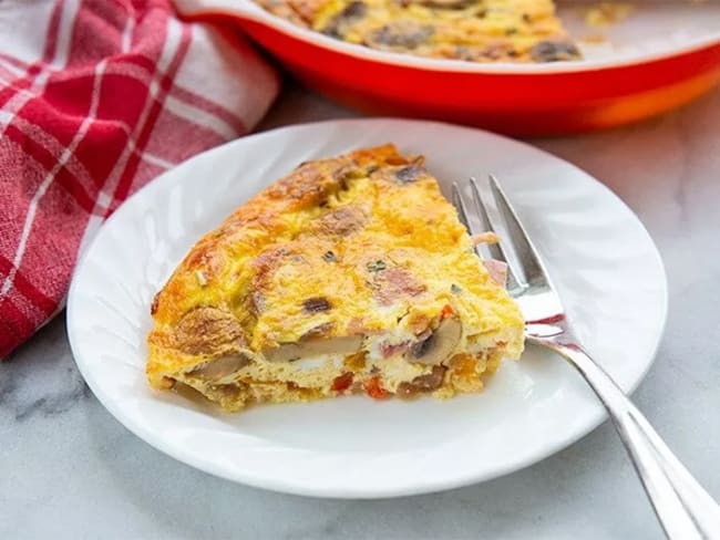 Quiche au jambon et champignons sans pâte