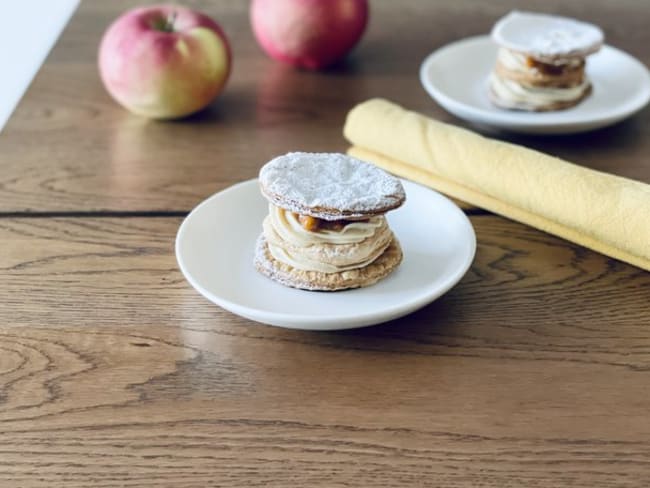 Millefeuilles aux pommes caramélisées