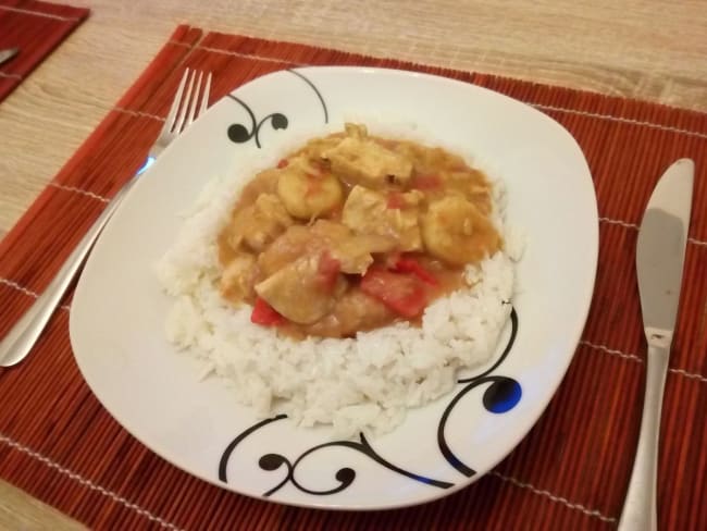 Poulet à la créole noix de coco et banane